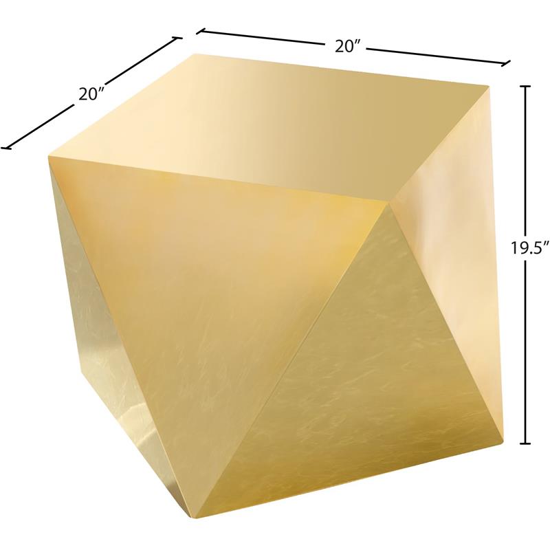 Pemberly Row Modern Stainless Steel Contemporary End Table in Gold