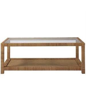 Pemberly Row Modern / Contemporary Brown Rattan Coffee Table