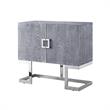 Pemberly Row 2-Doors Oak Veneer Wood Accent Chest in Gray Oak/Chrome