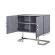 Pemberly Row 2-Doors Oak Veneer Wood Accent Chest in Gray Oak/Chrome