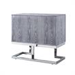 Pemberly Row 2-Doors Oak Veneer Wood Accent Chest in Gray Oak/Chrome