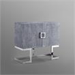Pemberly Row 2-Doors Oak Veneer Wood Accent Chest in Gray Oak/Chrome