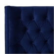 Pemberly Row Modern / Contemporary Tufted Bed King Navy Blue Velvet