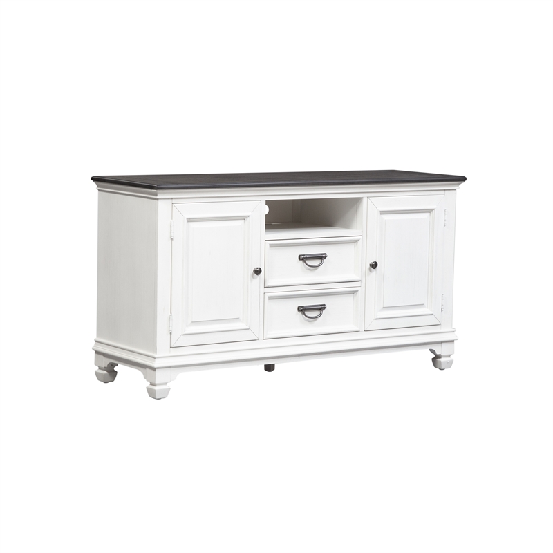 Pemberly Row Modern / Contemporary White Finish 56 Inch TV Console