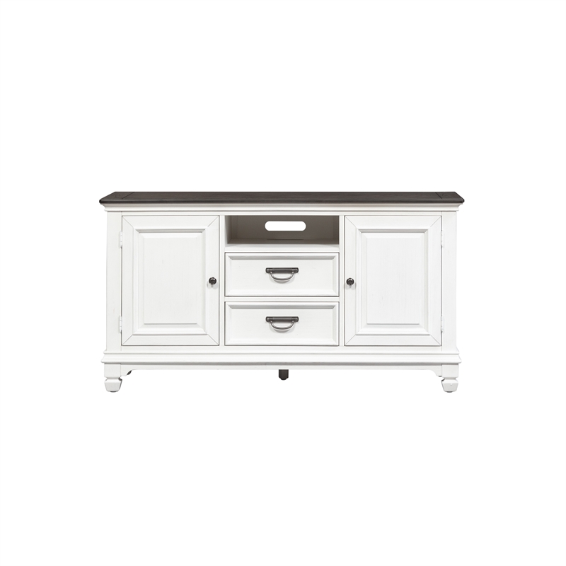 Pemberly Row Modern / Contemporary White Finish 56 Inch TV Console