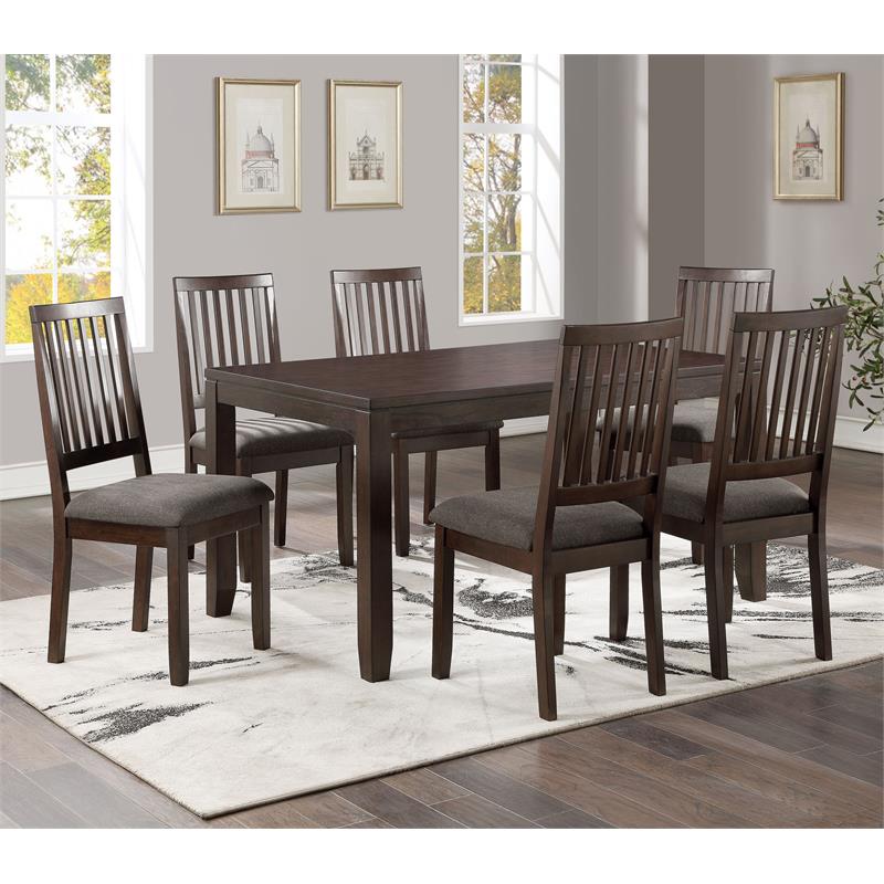 Pemberly Row Modern / Contemporary Espresso Wood 7-Piece Dining Set
