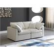Pemberly Row Contemporary Standard Cream Velvet Modular Sofa