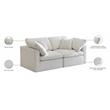 Pemberly Row Contemporary Standard Cream Velvet Modular Sofa