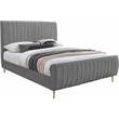 Pemberly Row Modern / Contemporary Gray Finish Finish Velvet King Bed