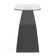 Pemberly Row Modern Contemporary Glass Top Sofa Table in Gray