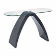 Pemberly Row Modern Contemporary Glass Top Sofa Table in Gray