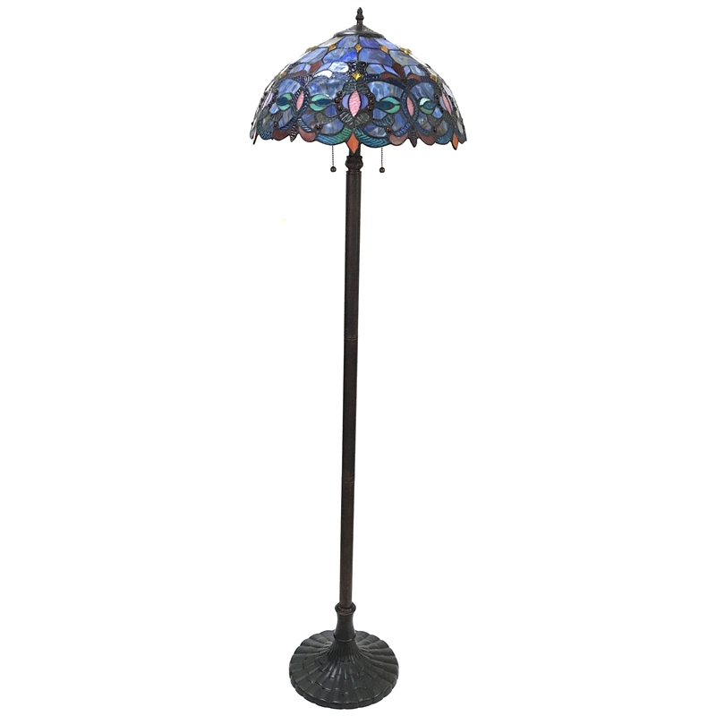 Pemberly Row Tiffany-style 2 Light Floor Lamp 18