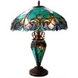 Pemberly Row Tiffany-style 3 Light Double Lit Table Lamp 18