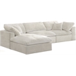 Pemberly Row Modern / Contemporary Cream Velvet Modular Sectional