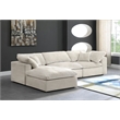 Pemberly Row Modern / Contemporary Cream Velvet Modular Sectional
