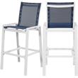 Pemberly Row Modern Navy Outdoor Patio Mesh Barstool (Set of 2)
