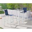 Pemberly Row Modern Navy Outdoor Patio Mesh Barstool (Set of 2)