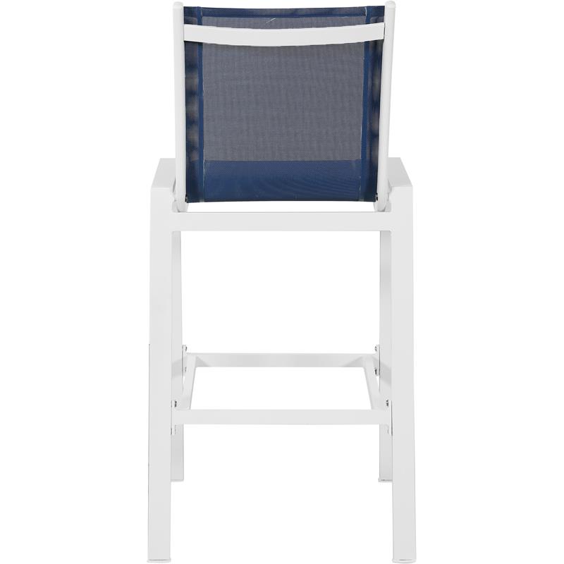 Pemberly Row Modern Navy Outdoor Patio Mesh Barstool (Set of 2)