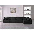 Pemberly Row Modern Black Linen Fabric Deluxe Modular Sectional