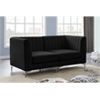 Pemberly Row Modern / Contemporary Black Velvet Modular Sofa