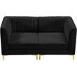Pemberly Row Modern / Contemporary Black Velvet Modular Sofa