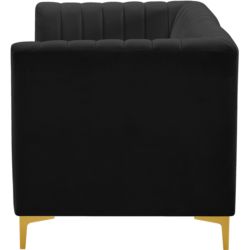 Pemberly Row Modern / Contemporary Black Velvet Modular Sofa