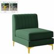 Pemberly Row Modern / Contemporary Green Velvet Armless Chair