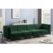 Pemberly Row Modern / Contemporary Green Velvet Modular Sectional