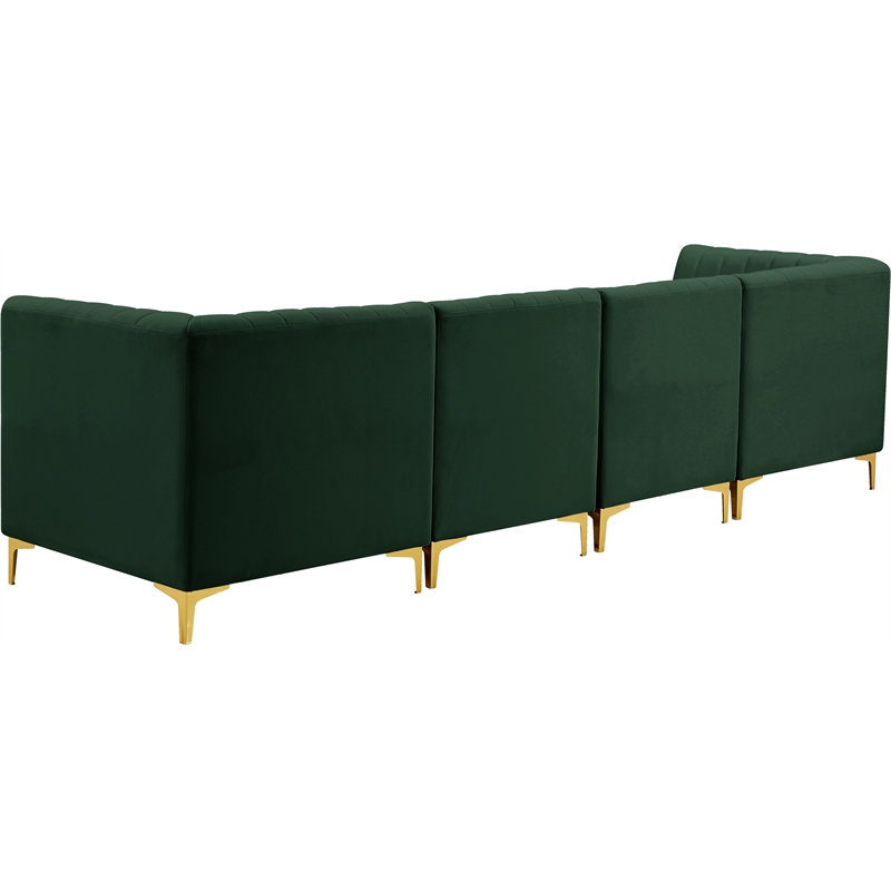 Pemberly Row Modern / Contemporary Green Velvet Modular Sectional