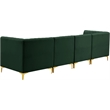 Pemberly Row Modern / Contemporary Green Velvet Modular Sectional