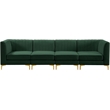 Pemberly Row Modern / Contemporary Green Velvet Modular Sectional