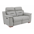 Pemberly Row Modern Faux Leather Upholstered Loveseat in Gray