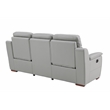 Pemberly Row Modern Faux Leather Upholstered Loveseat in Gray