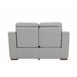 Pemberly Row Modern Faux Leather Upholstered Loveseat in Gray