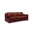 Pemberly Row Mid-Century Top Grain Leather Sofa in Russet Brown