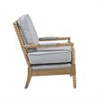Pemberly Row Solid Wood and Polyester Accent Chair in Light Blue/Oak