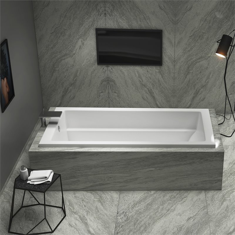 Pemberly Row Massaging Air Jet Bathtub 72
