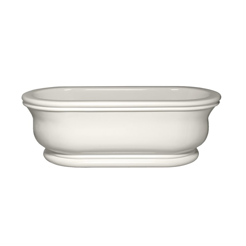 Pemberly Row Modern Oval Soaking Bathtub 72