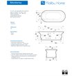 Pemberly Row Modern Oval Soaking Bathtub 72