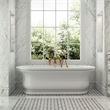 Pemberly Row Modern Oval Soaking Bathtub 72