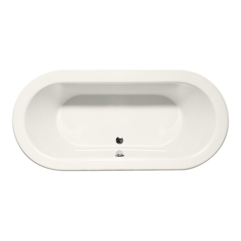 Pemberly Row Modern Oval Soaking Bathtub 72