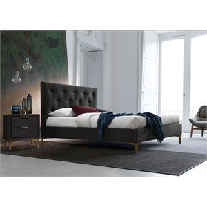 Pemberly Row Modern Mid-Century Modern Platfoam Bed Queen Size