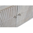 Pemberly Row 4 Door Media Cabinet Mango Wood Brushed Ivory Finish on Iron Base