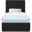 Pemberly Row Modern / Contemporary Black Finish Fabric Twin Bed