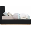 Pemberly Row Modern / Contemporary Black Finish Fabric Twin Bed