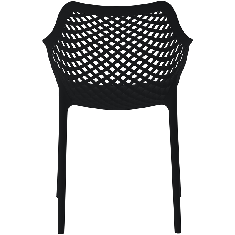 Pemberly Row Modern Black Outdoor Patio Dining Chair (Set of 4)