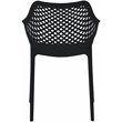 Pemberly Row Modern Black Outdoor Patio Dining Chair (Set of 4)