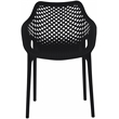 Pemberly Row Modern Black Outdoor Patio Dining Chair (Set of 4)