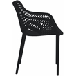Pemberly Row Modern Black Outdoor Patio Dining Chair (Set of 4)