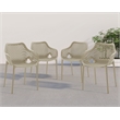 Pemberly Row Modern Taupe Outdoor Patio Dining Chair (Set of 4)